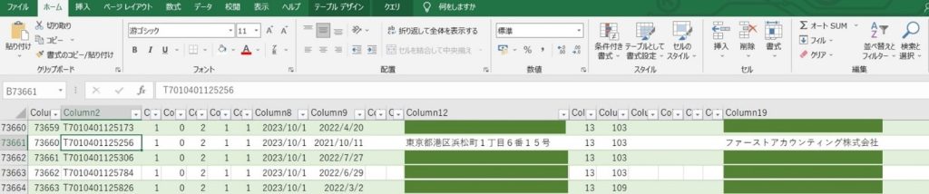 適格請求書発行事業者公表サイト、登録番号、T+法人番号、CSV形式、ダウンロード、ファーストアカウンティング株式会社